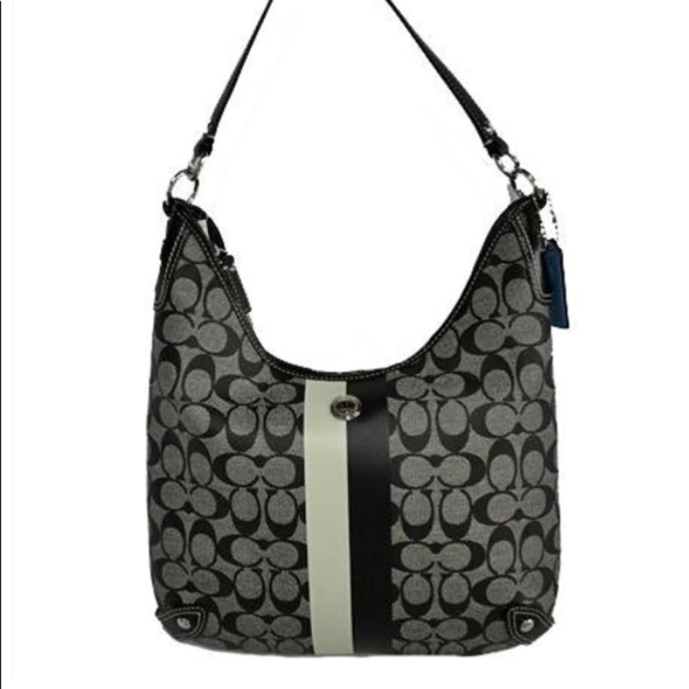 COACH HERITAGE STRIPE HOBO SHOULDER BAG 14476